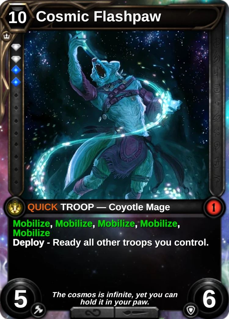 Cosmic Flashpaw: the card
