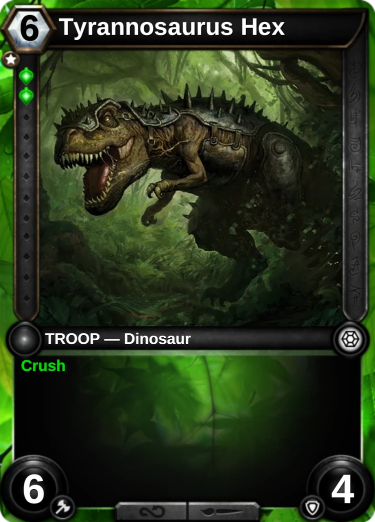 Tyrannosaurus Hex: the card