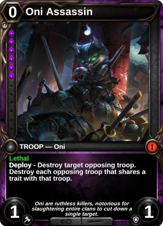 Oni Assassin: the card this item changes