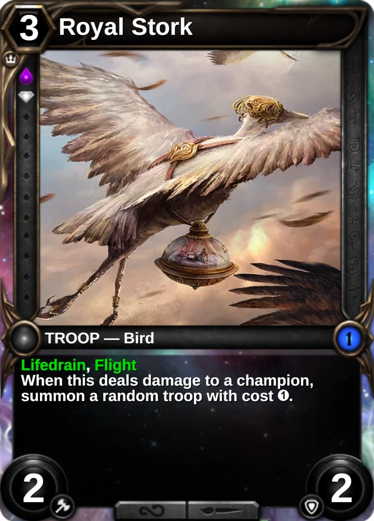 Royal Stork: the card