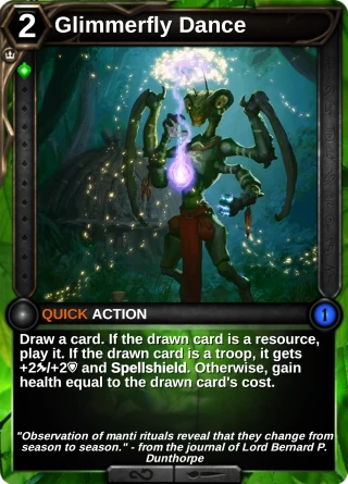 Glimmerfly Dance: the card this item changes