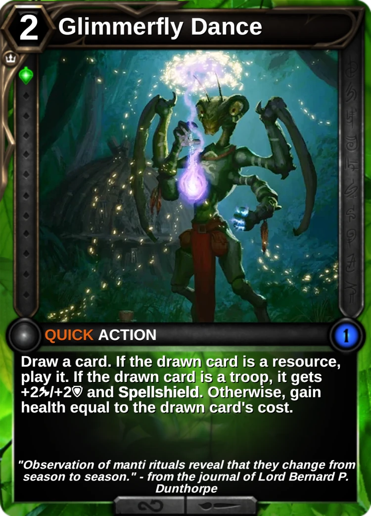 Glimmerfly Dance: the card