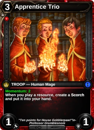 Apprentice Trio: the card this item changes