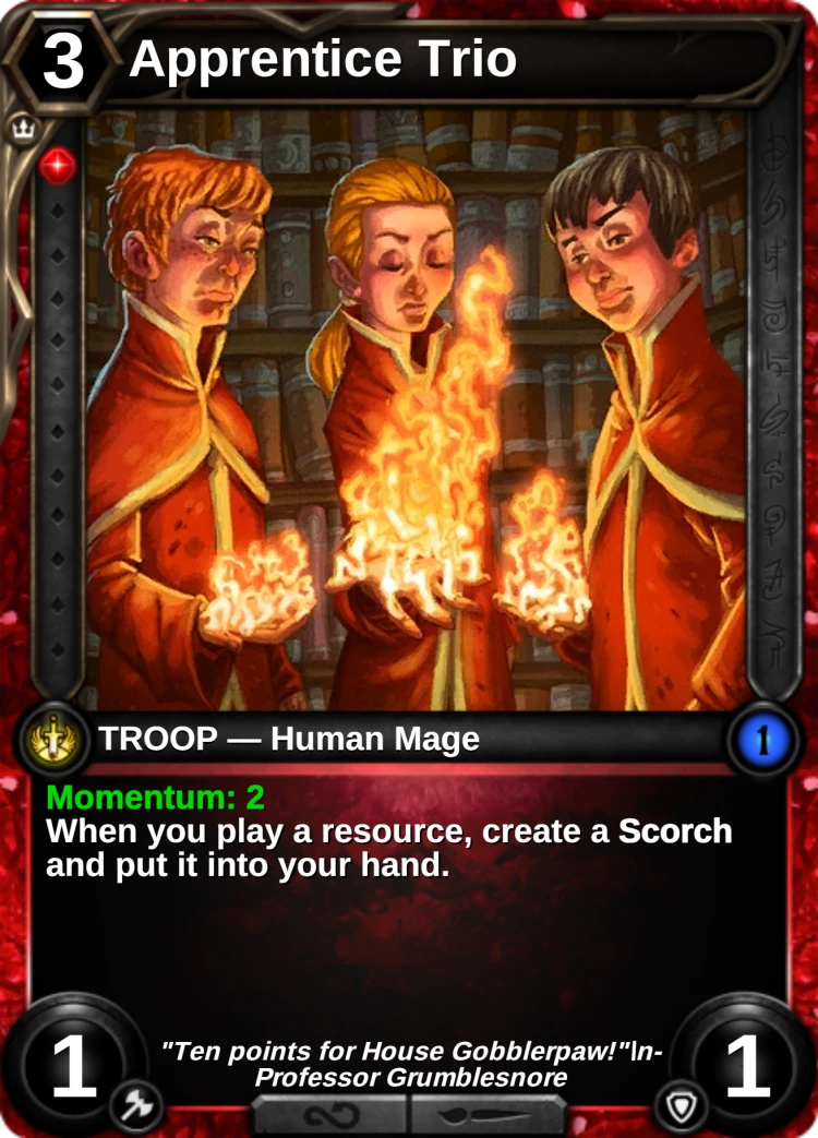 Apprentice Trio: the card