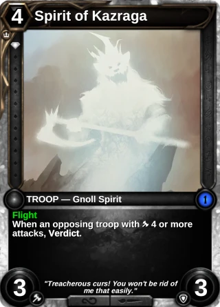 Spirit of Kazraga: the card this item changes