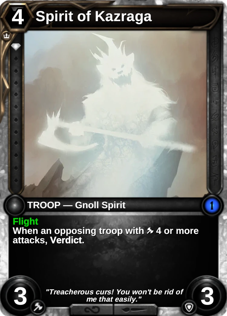 Spirit of Kazraga: the card