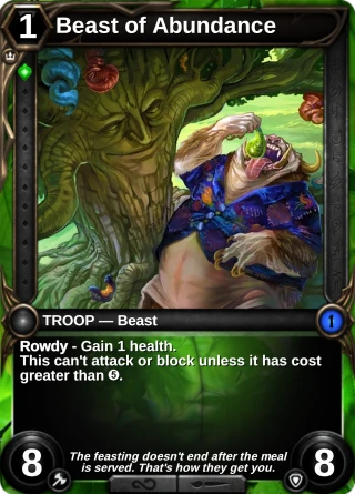 Beast of Abundance: the card this item changes