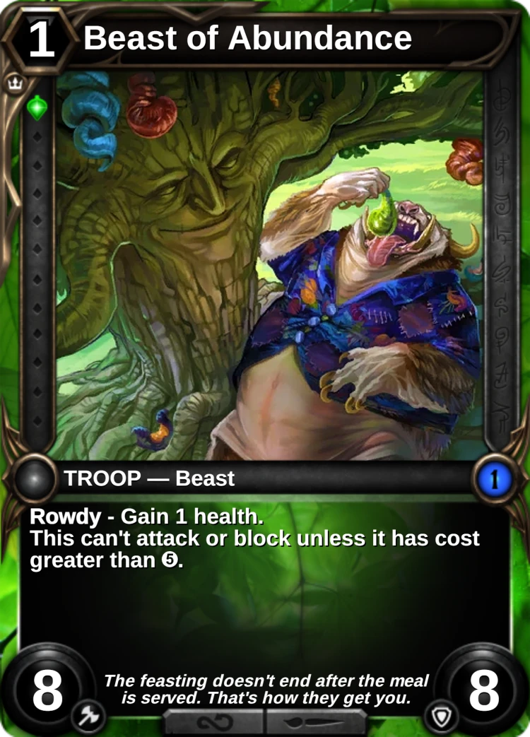 Beast of Abundance: the card