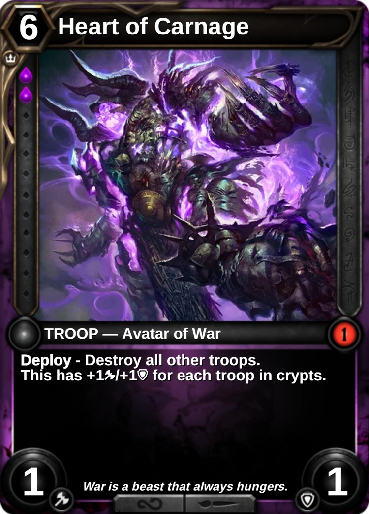 Heart of Carnage: the card