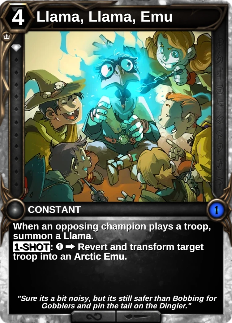 Llama, Llama, Emu: the card