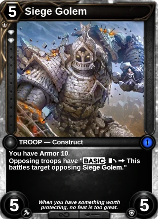 Siege Golem: the card this item changes