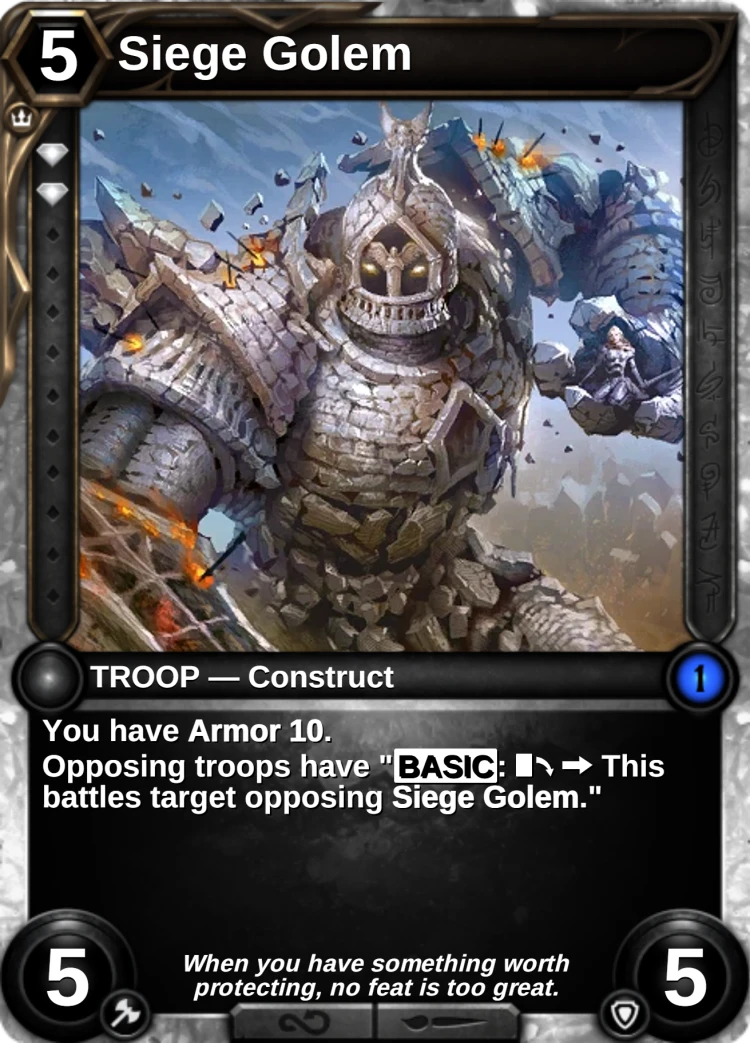 Siege Golem: the card