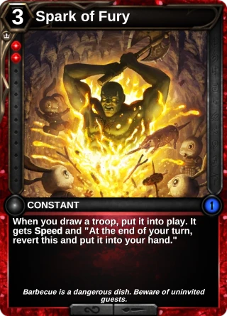 Spark of Fury: the card this item changes