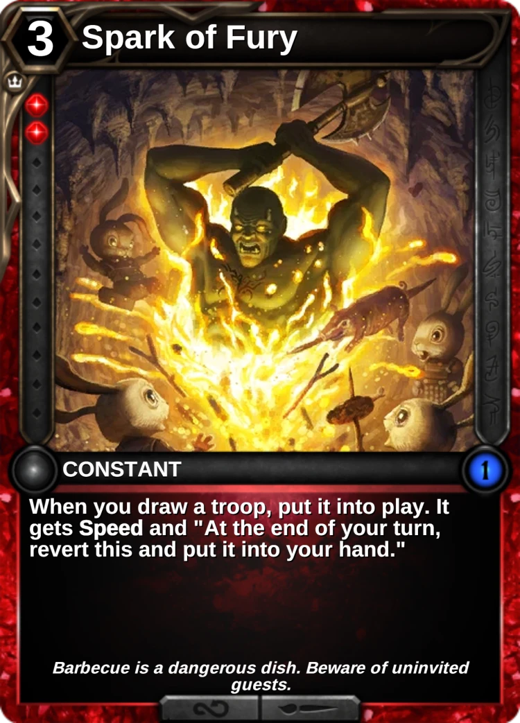 Spark of Fury: the card