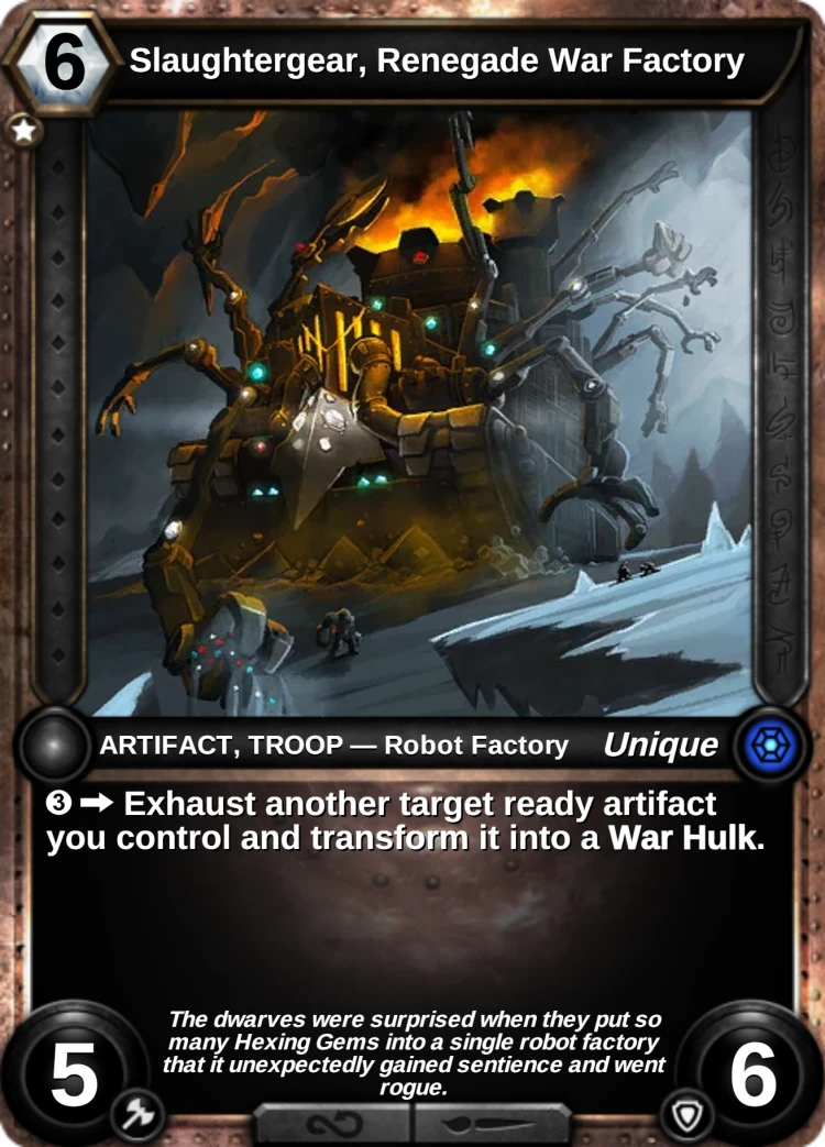 Slaughtergear, Renegade War Factory: the card