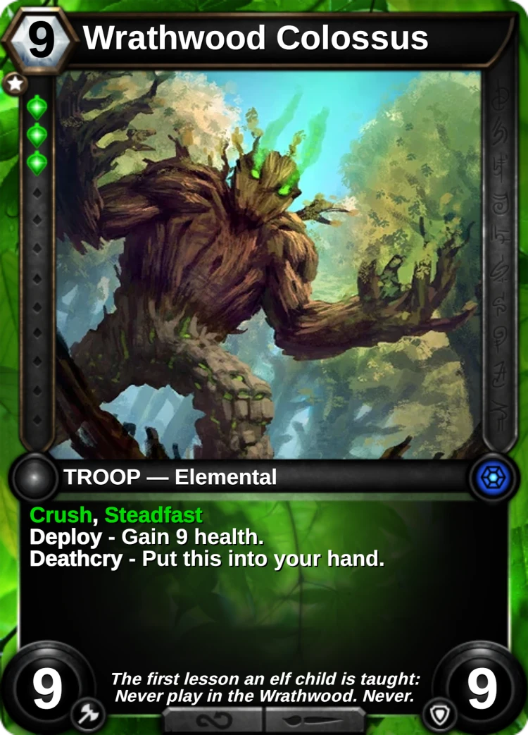 Wrathwood Colossus: the card