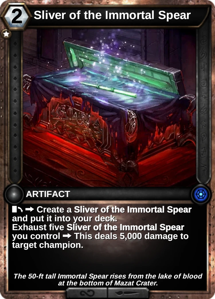 Sliver of the Immortal Spear: the card