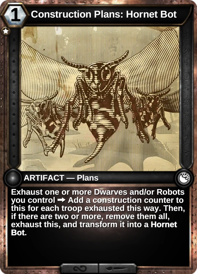 Construction Plans: Hornet Bot: the card