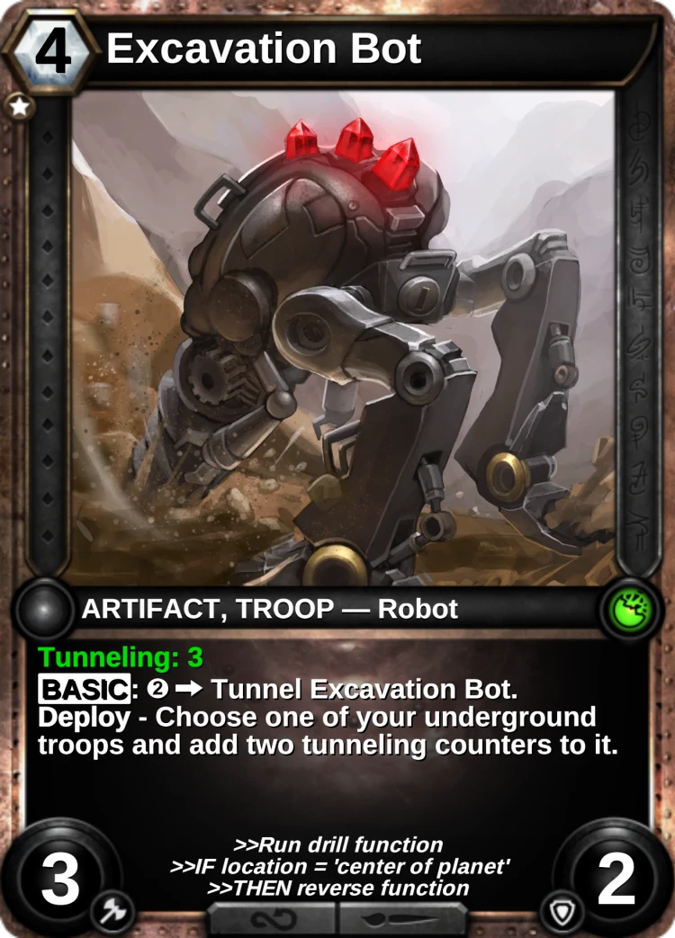 Excavation Bot: the card