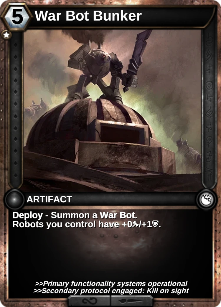 War Bot Bunker: the card