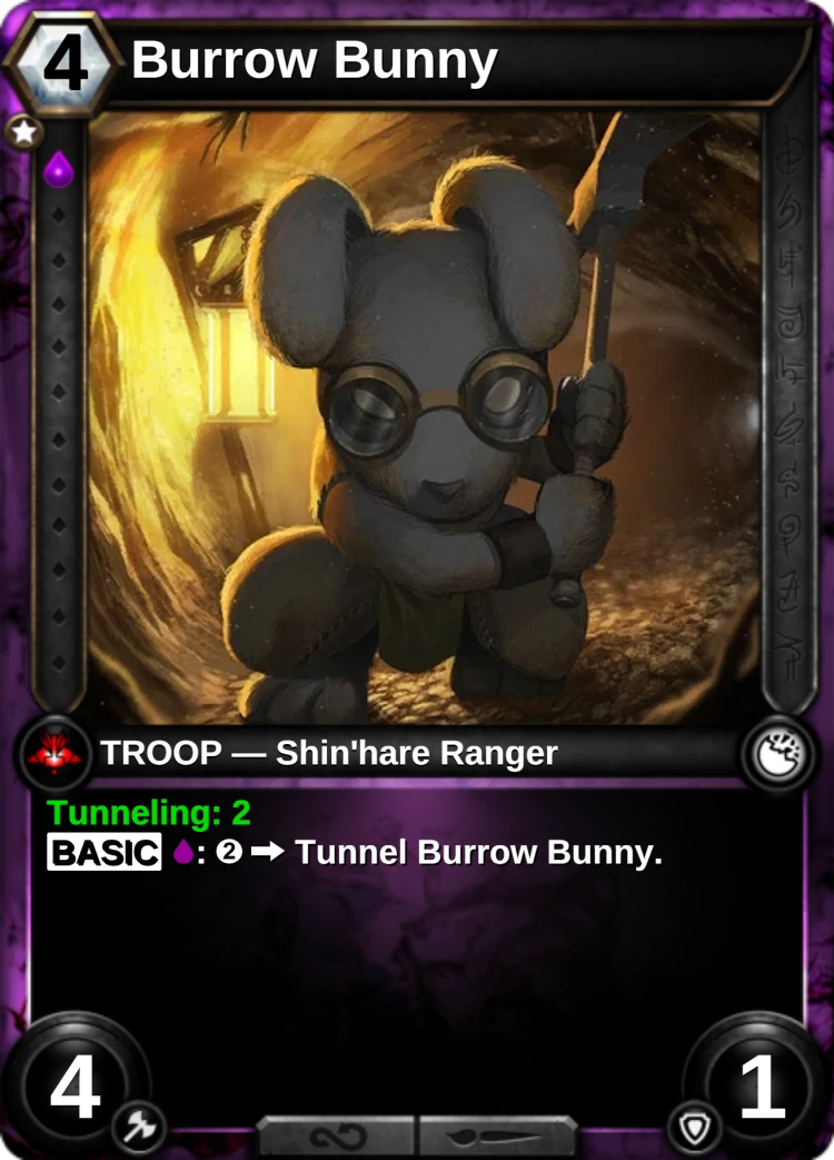 Burrow Bunny: the card