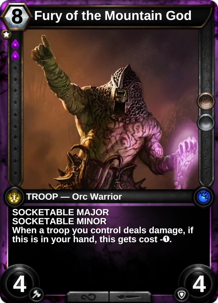 Fury of the Mountain God: the card