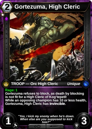 Gortezuma, High Cleric: the card this item changes