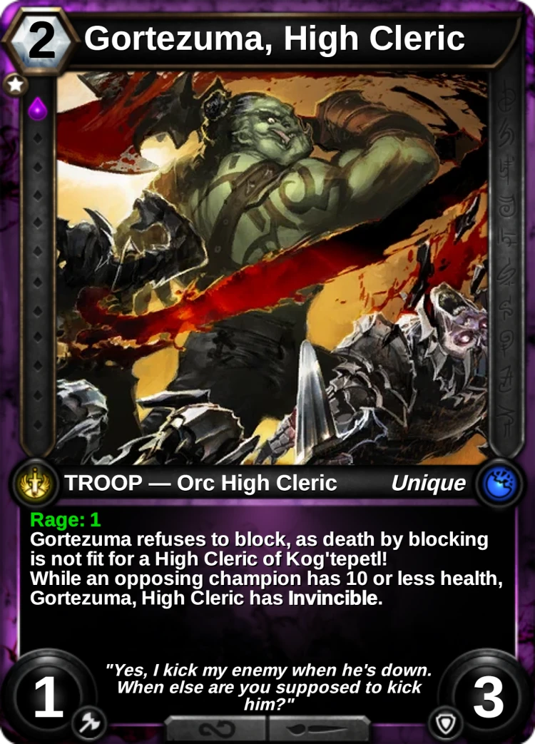 Gortezuma, High Cleric: the card