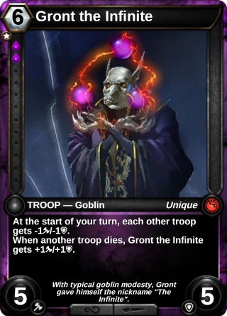 Gront the Infinite: the card this item changes