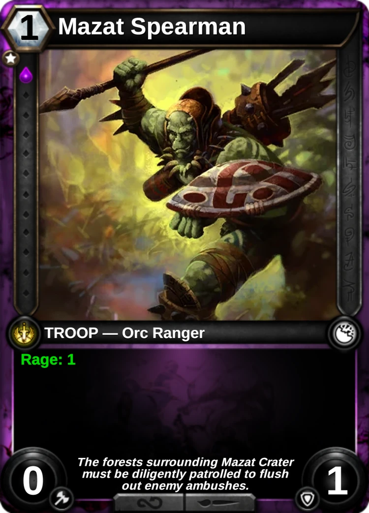 Mazat Spearman: the card
