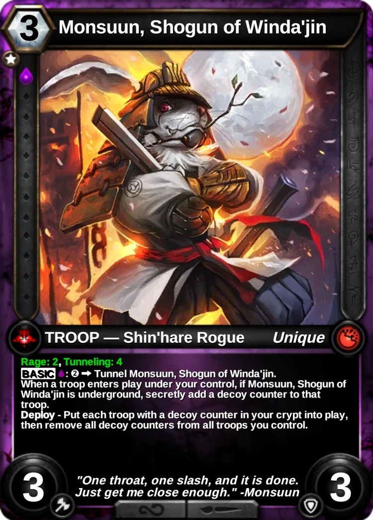 Monsuun, Shogun of Winda'jin: the card