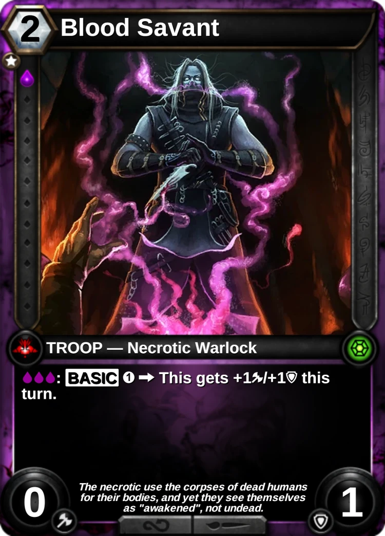 Blood Savant: the card