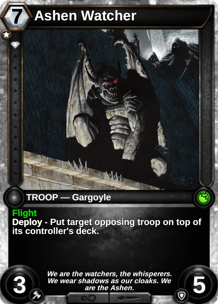 Ashen Watcher: the card