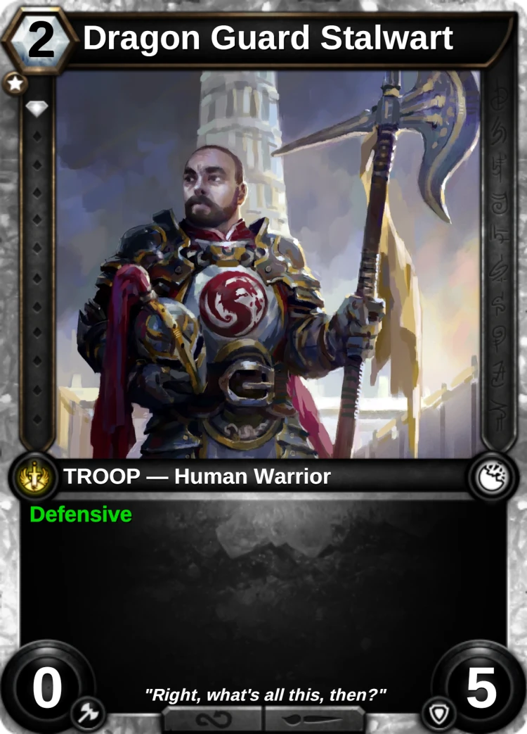 Dragon Guard Stalwart: the card