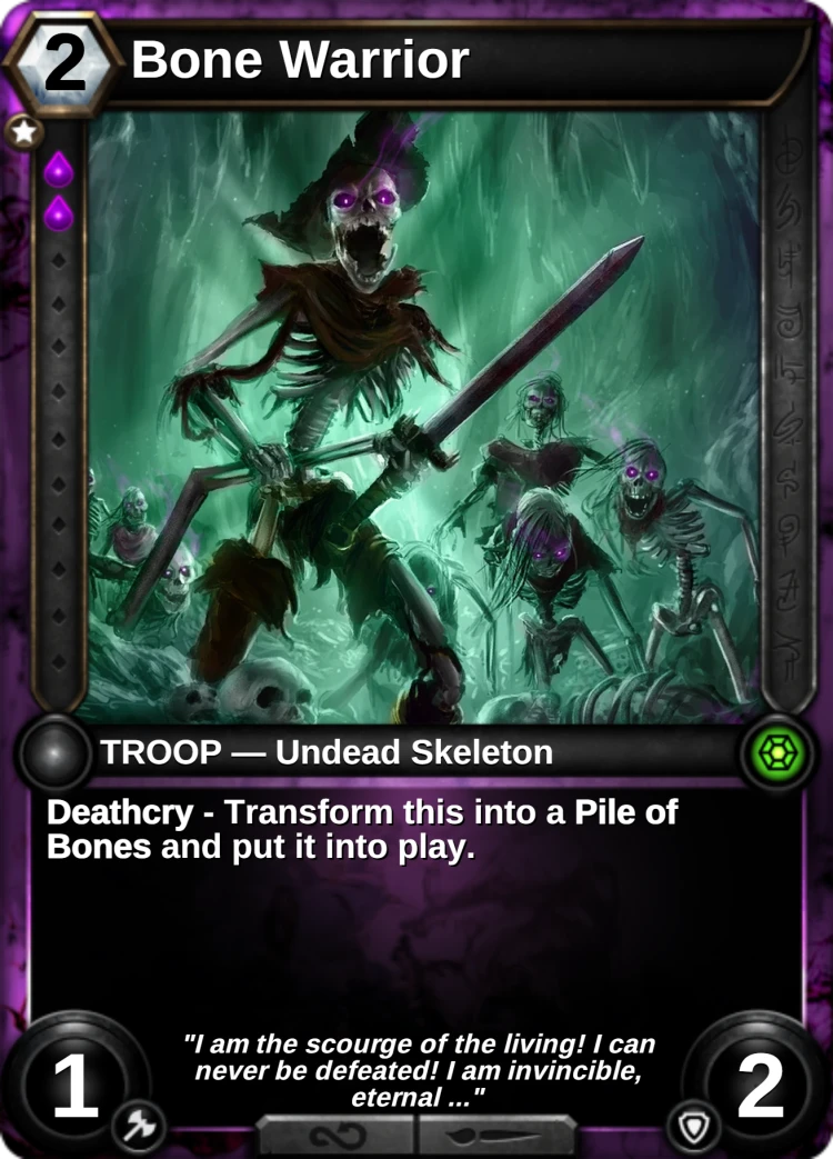 Bone Warrior: the card