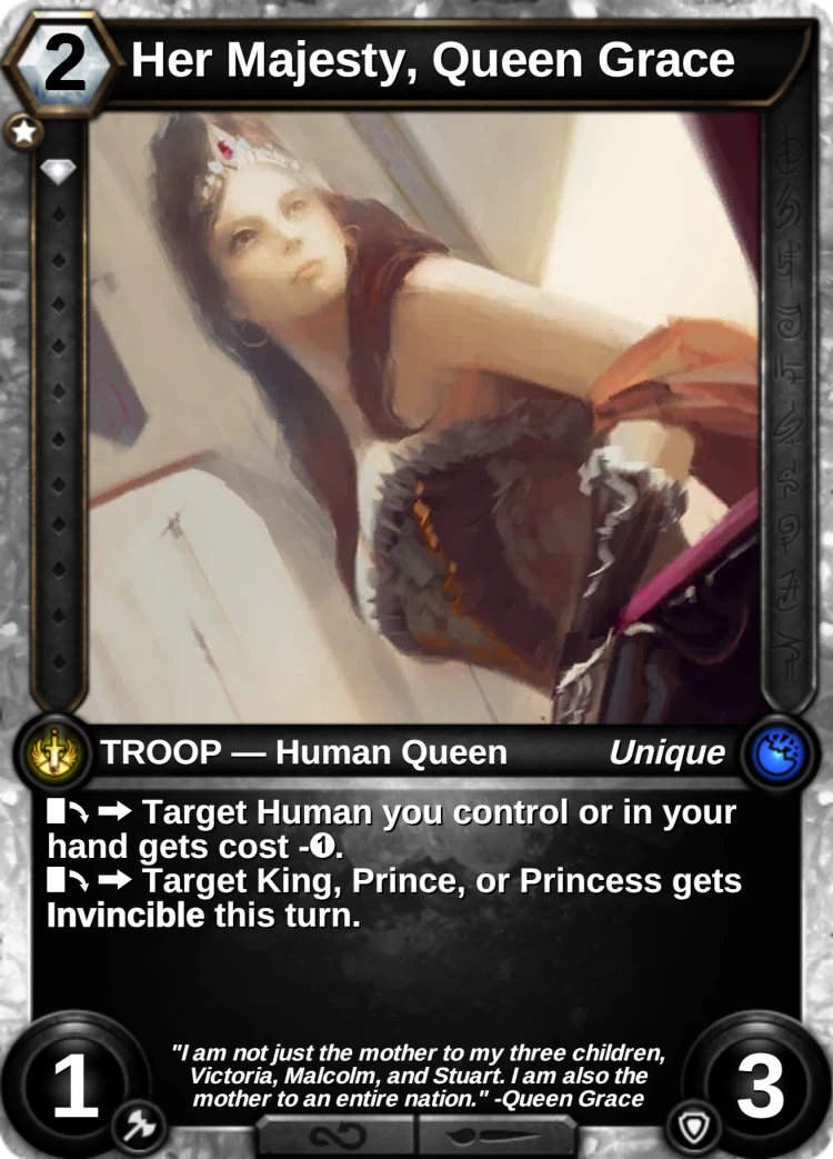 Her Majesty, Queen Grace: the card
