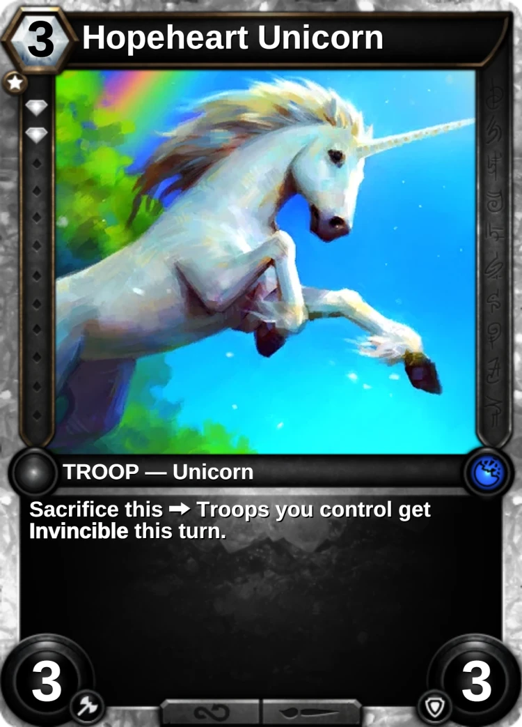 Hopeheart Unicorn: the card