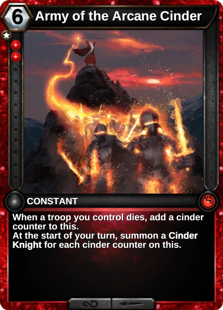 Army of the Arcane Cinder: the card