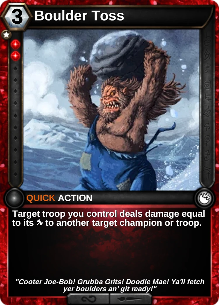 Boulder Toss: the card