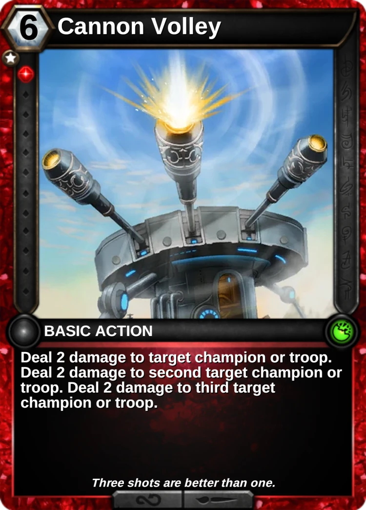 Cannon Volley: the card