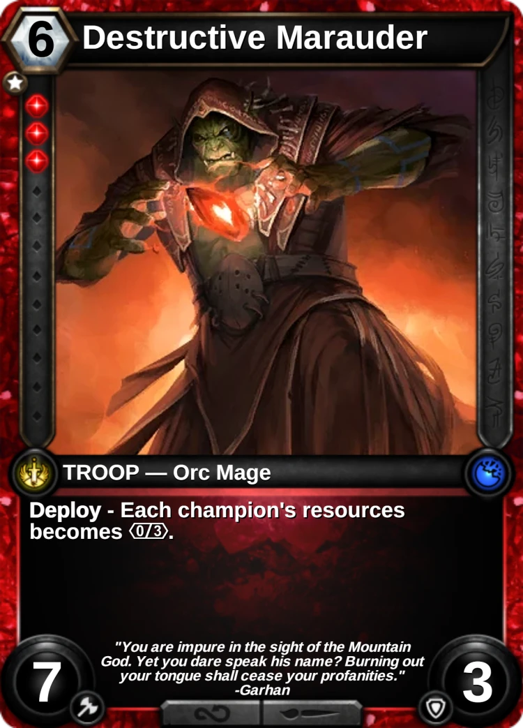 Destructive Marauder: the card