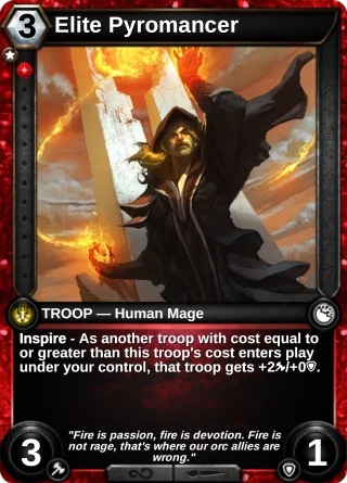 Elite Pyromancer: the card this item changes
