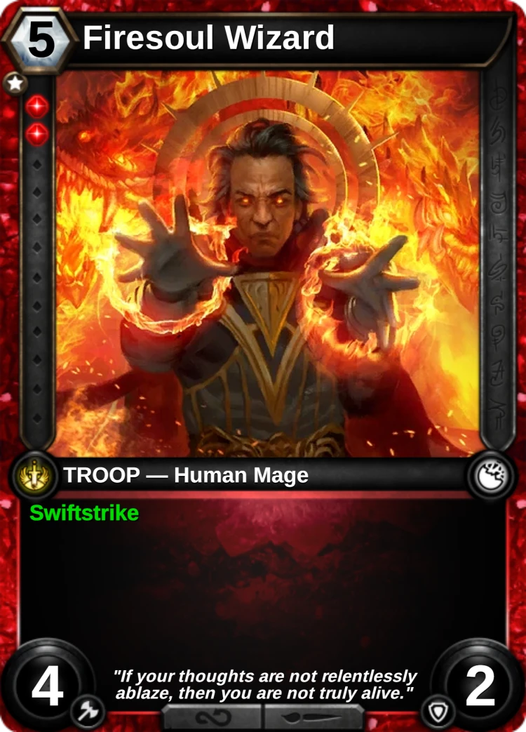 Firesoul Wizard: the card