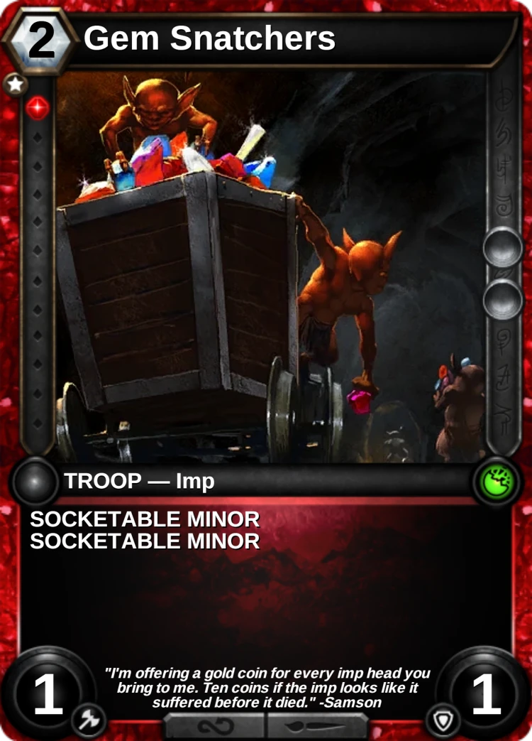 Gem Snatchers: the card
