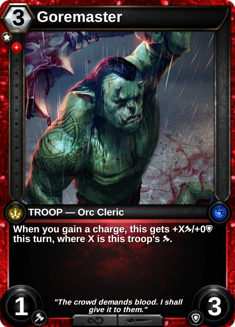 Goremaster: the card