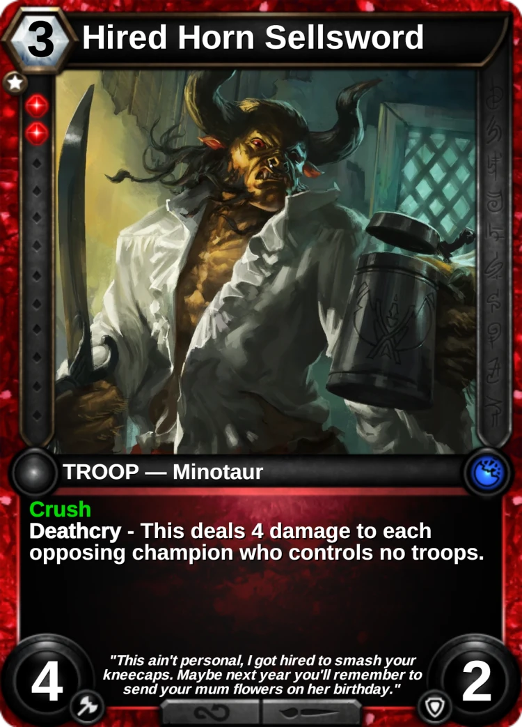 Hired Horn Sellsword: the card