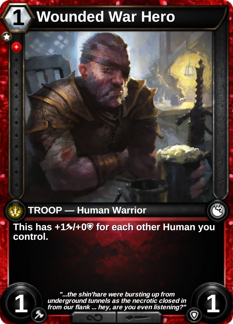 Wounded War Hero: the card
