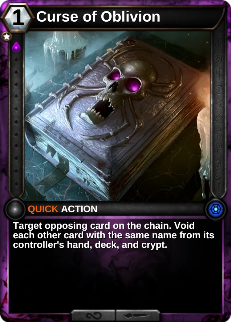 Curse of Oblivion: the card