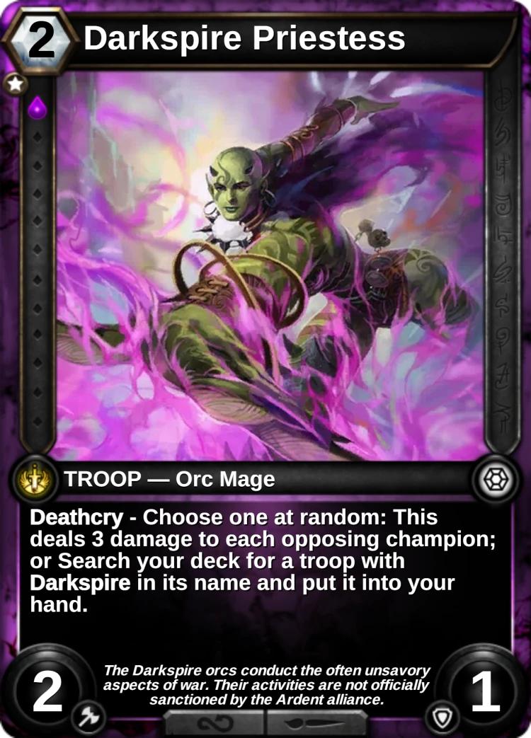 Darkspire Priestess: the card