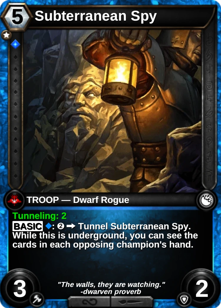 Subterranean Spy: the card
